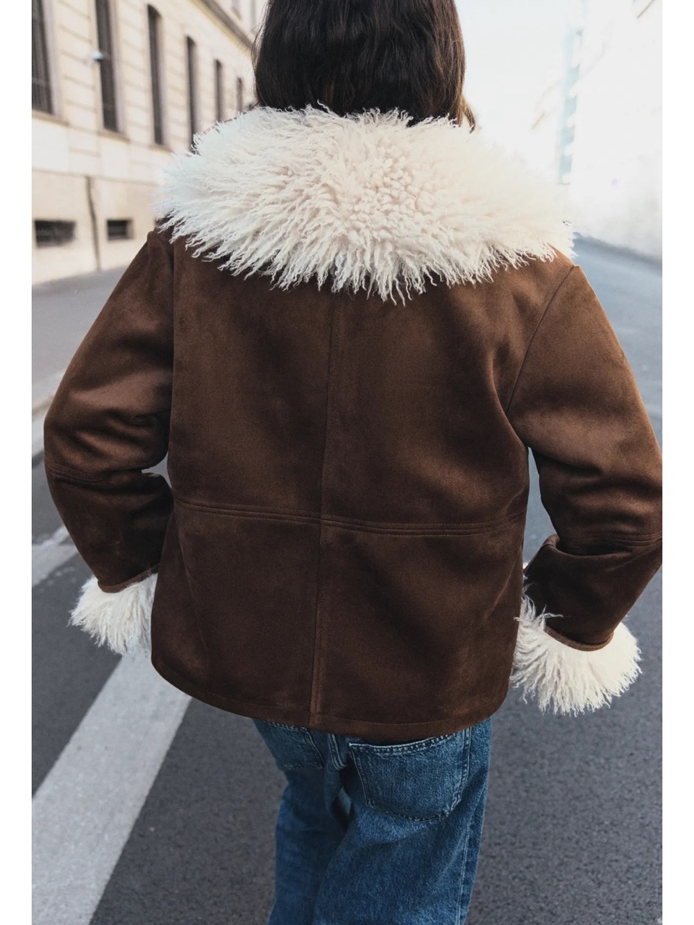 Zara DOUBLE-FACED FAUX FUR JACKET - Picture 7 of 7